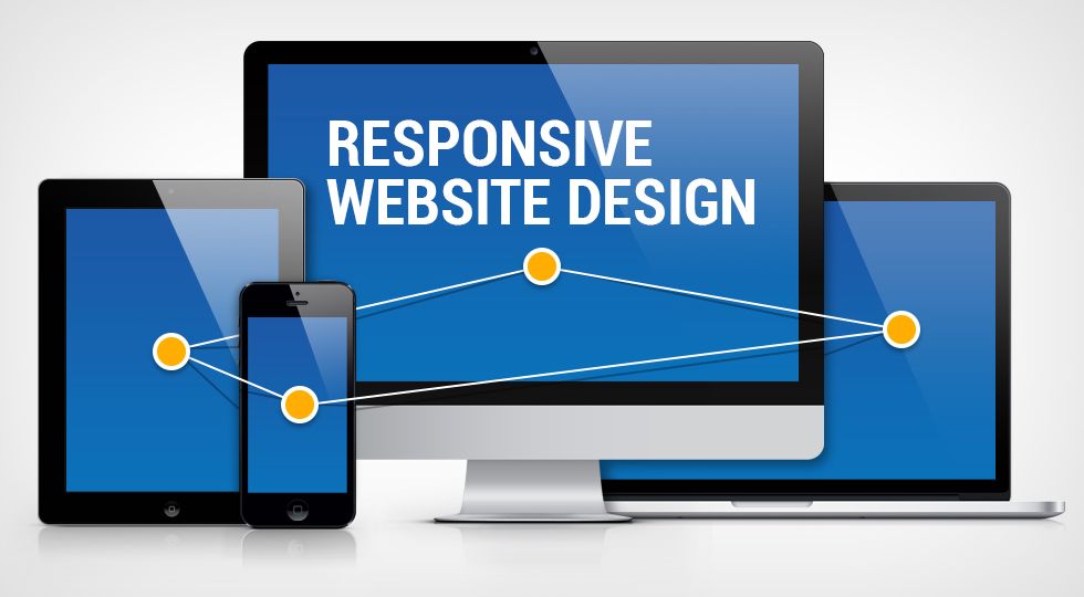 Illustration of responsive web design showcasing a website adapting to various screen sizes.