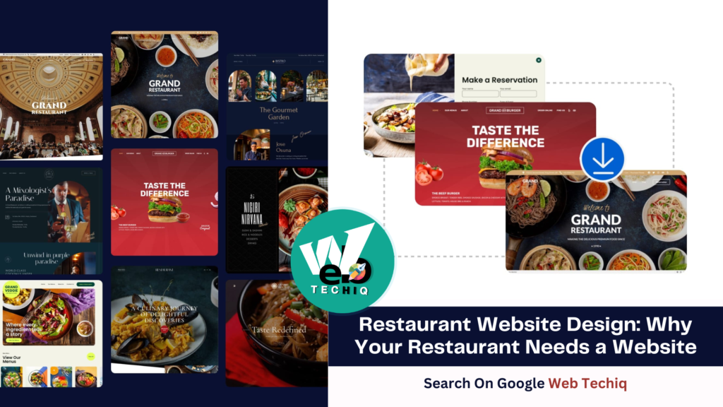 Restaurant Website Design: A professional website showcasing a restaurant menu, online reservation options, and contact details to attract and engage customers.