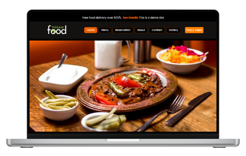 Restaurant Website Laptop View