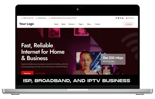 ISP Broadband and IPTV Business Web Design