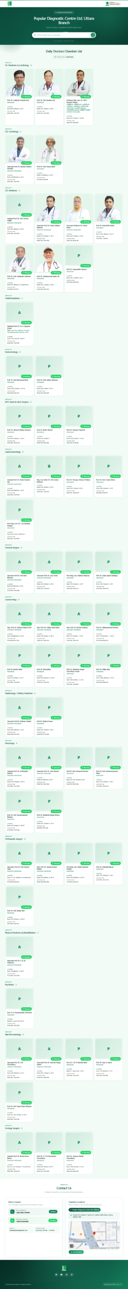 Doctor Chamber List – Custom One-Page Landing Page Full Website Screenshot